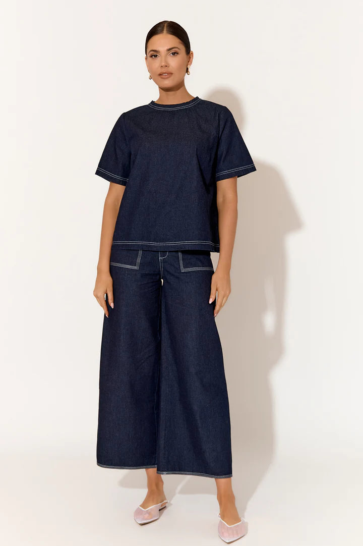 ADORNE AJD1622 EMMIE CONTRAST STITCH PANT DENIM