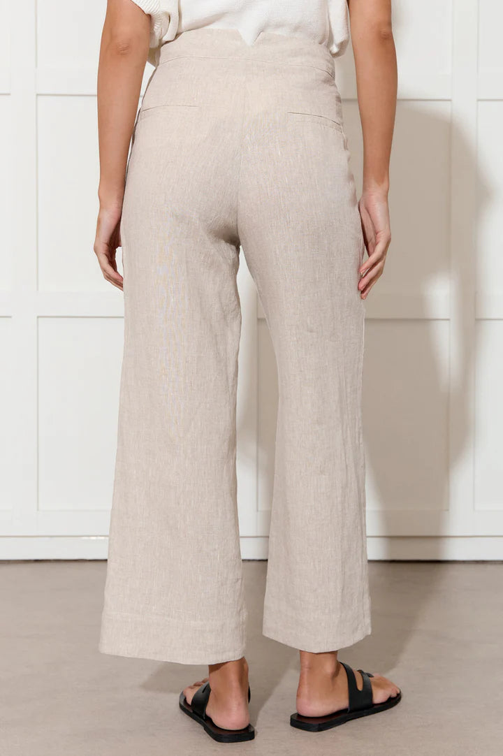 ADORNE AJD1624 NISHA CROPPED LINEN PANT NATURAL