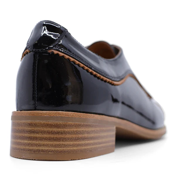 BRESLEY ALPOPO BLACK PATENT/TAN TRIM