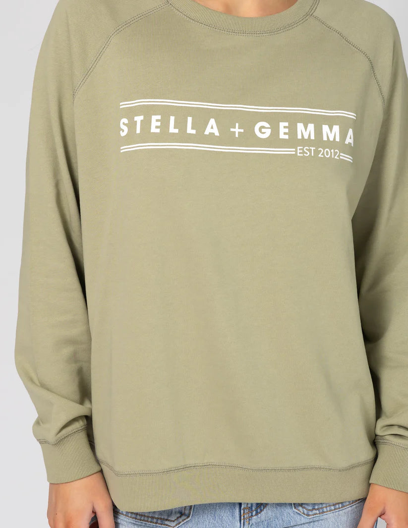 STELLA & GEMMA CLASSIC SWEATER MINT & WHITE SG25AW684