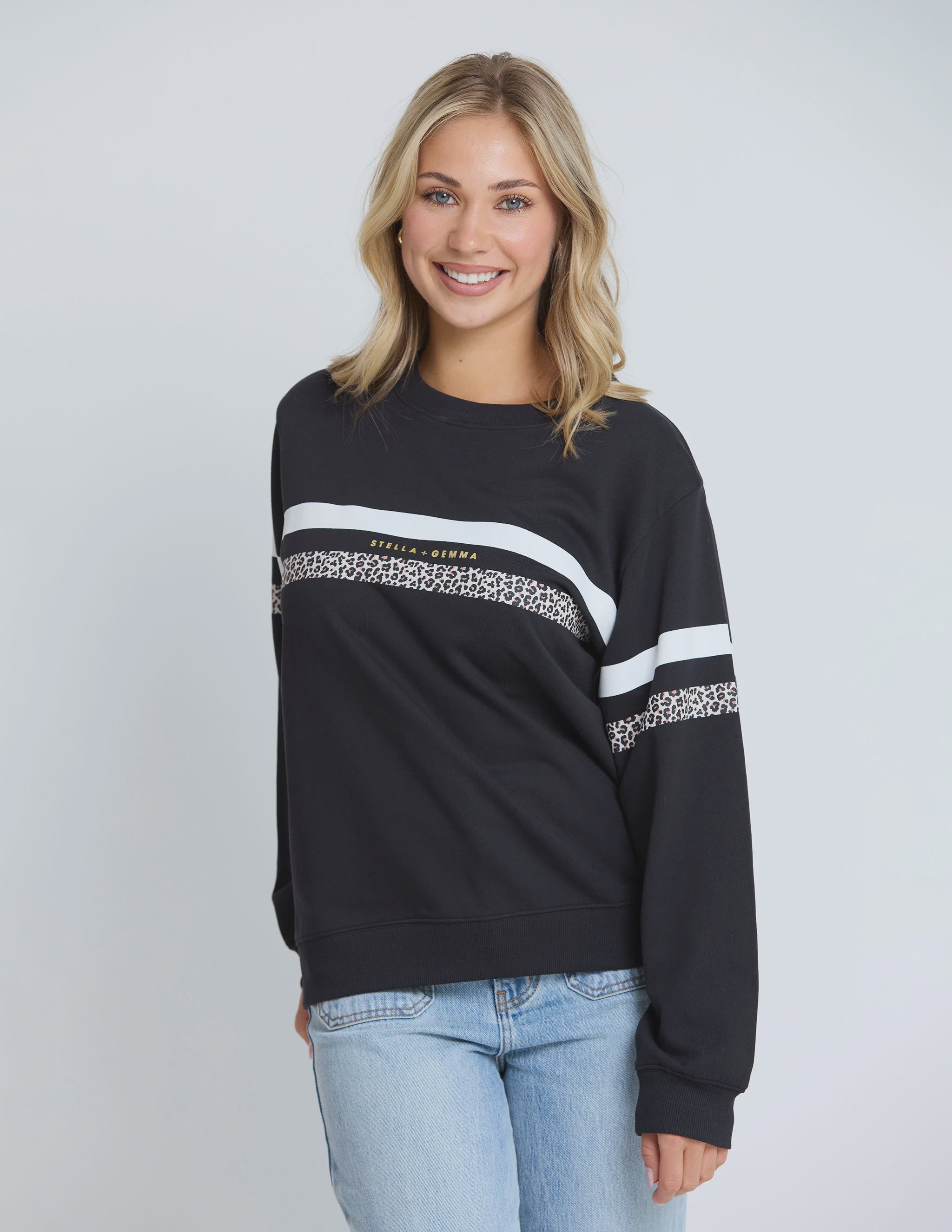 STELLA & GEMMA SWEATER ESSENTIAL BLACK LEOPARD SGSW8282