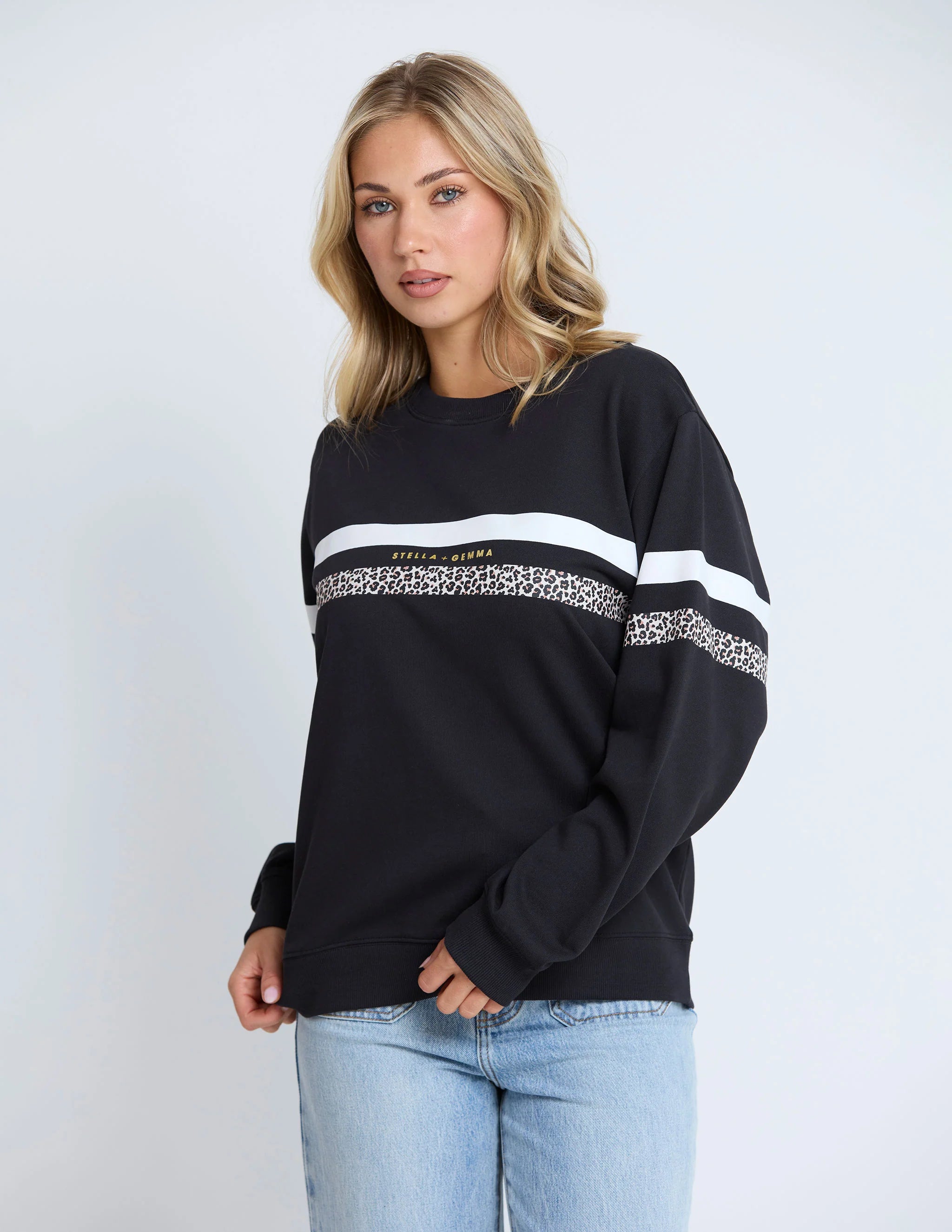STELLA & GEMMA SWEATER ESSENTIAL BLACK LEOPARD SGSW8282