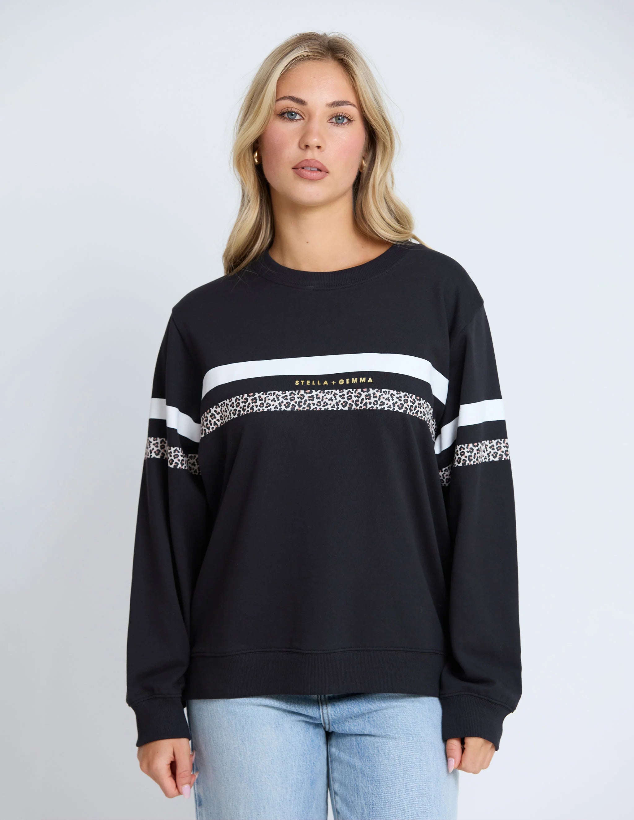 STELLA & GEMMA SWEATER ESSENTIAL BLACK LEOPARD SGSW8282