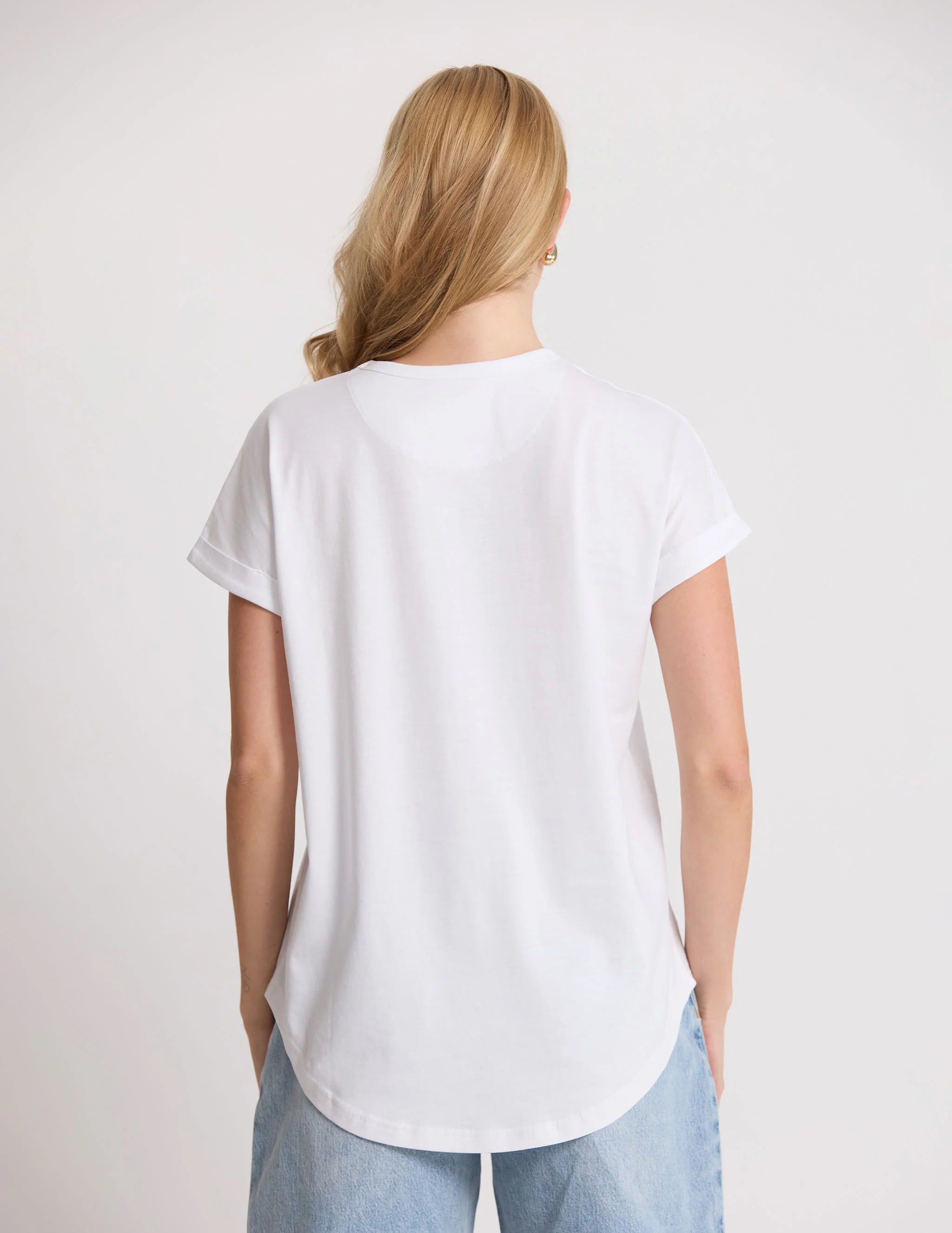 STELLA & GEMMA T SHIRT SOHO CUFF WHITE