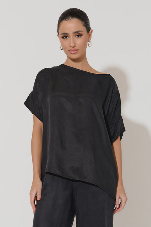 ADORNE AJD1650 BLACK GRETA CUPRO TOP