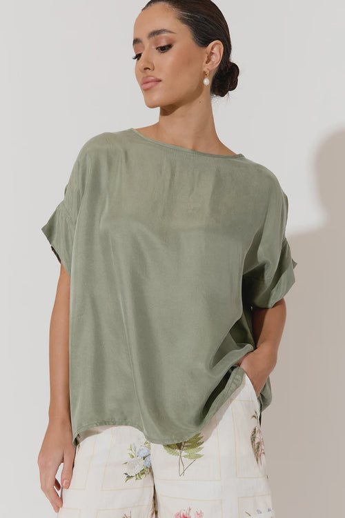 ADORNE AJD1650 KHAKI GRETA CUPRO TOP