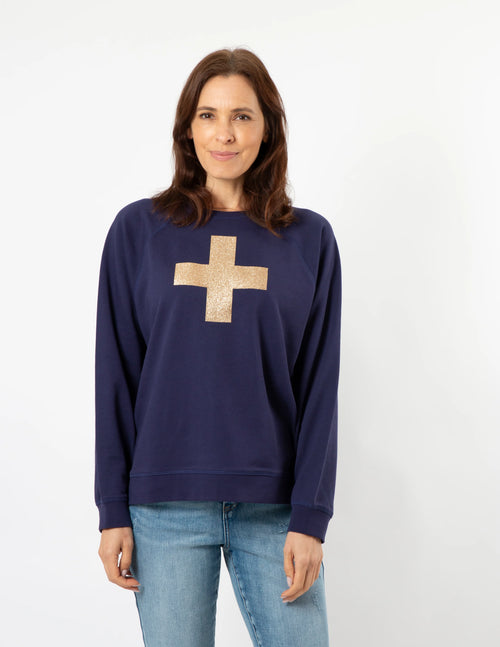 STELLA & GEMMA EVERYDAY SWEATER NAVY & GOLD