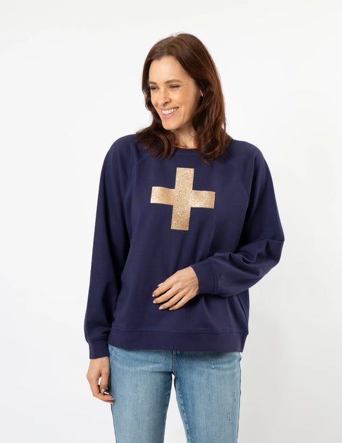 STELLA & GEMMA EVERYDAY SWEATER NAVY & GOLD